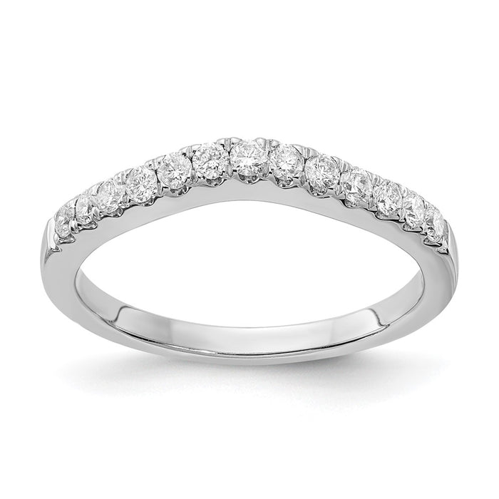 High-quality 14K White Gold Wedding Band Set with 5/8 Carat Diamonds - Stylish Pair of 2-8