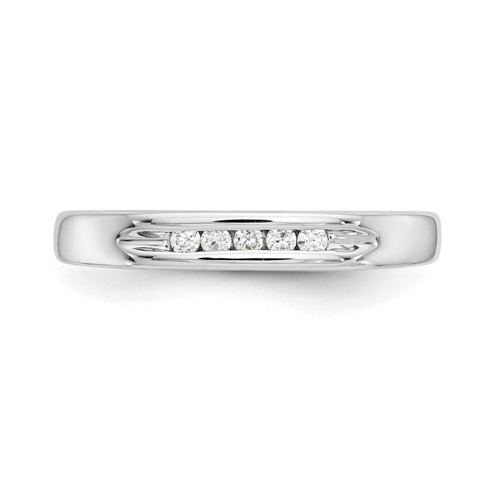 Buy Stylish 14K White Gold 5-Stone Diamond Band with 1/10 Carat Stones-4