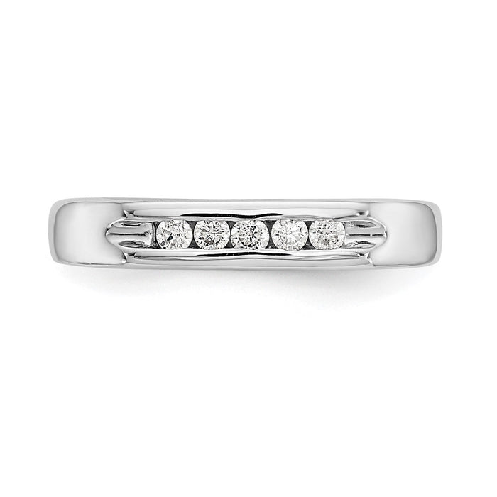 Exclusive 14K White Gold Open Channel Band for 5-Stone Setting - Stylish & Affordable-5