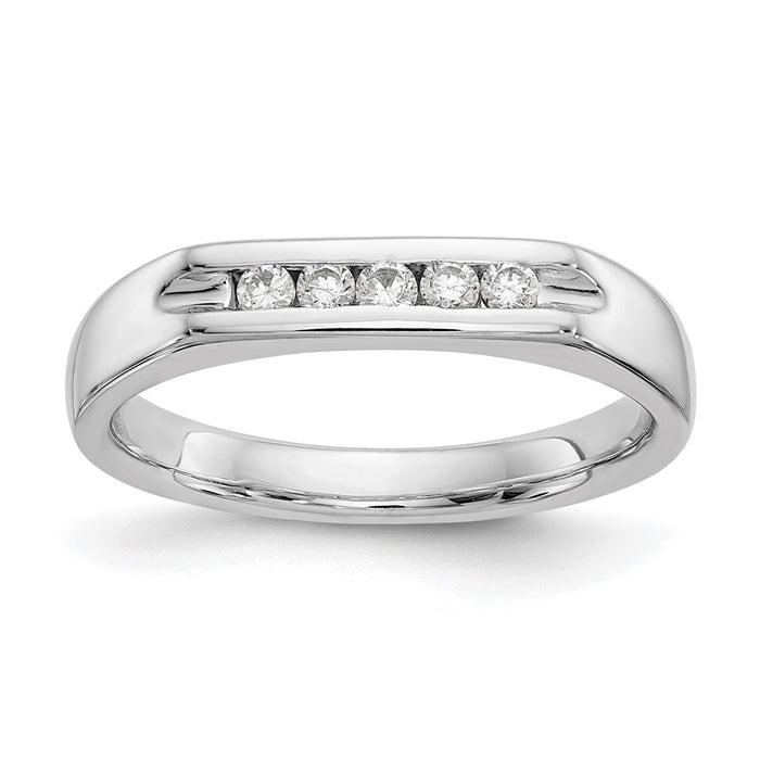Exclusive 14K White Gold Open Channel Band for 5-Stone Setting - Stylish & Affordable-1