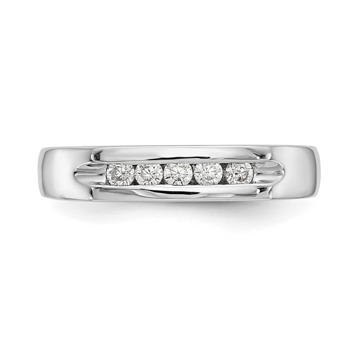 Exclusive 14K White Gold 5-Stone Diamond Band - 1/5 Carat, Affordable Luxury-4