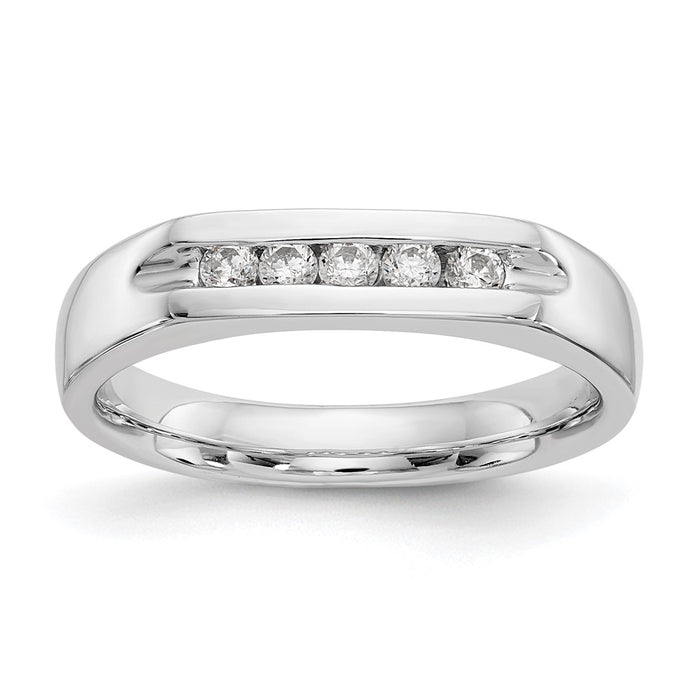Buy Exclusive 14K White Gold Open Channel Band for 5-Stone Setting - Stylish!-1