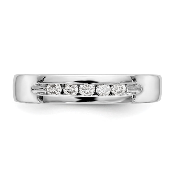 Buy 14K White Gold 5-Stone Channel Set Band with 1/4 Carat Diamonds - Stylish Value-4