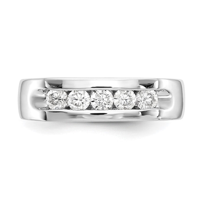 Buy Stylish 14K White Gold 5-Stone Diamond Band - 1/2 Carat at Discounted Price-4