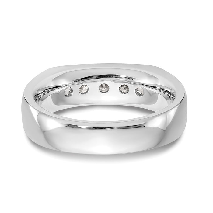 Buy Stylish 14K White Gold 5-Stone Diamond Band - 1/2 Carat at Discounted Price-5