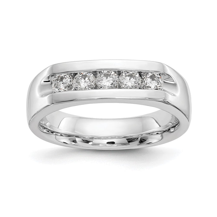 Buy Stylish 14K White Gold 5-Stone Diamond Band - 1/2 Carat at Discounted Price-1