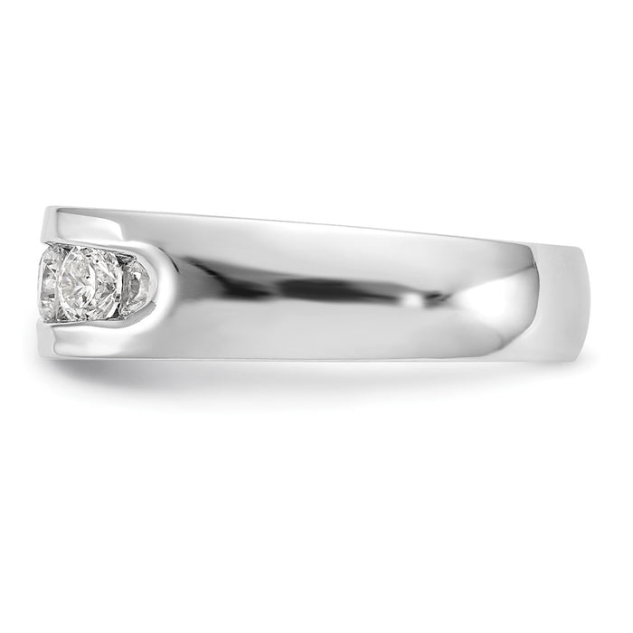 Buy 14K White Gold Open Channel Band - Stylish 5-Stone Setting (3.4mm)-4