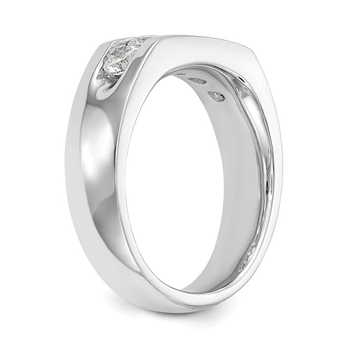 Buy 14K White Gold Open Channel Band - Stylish 5-Stone Setting (3.4mm)-7