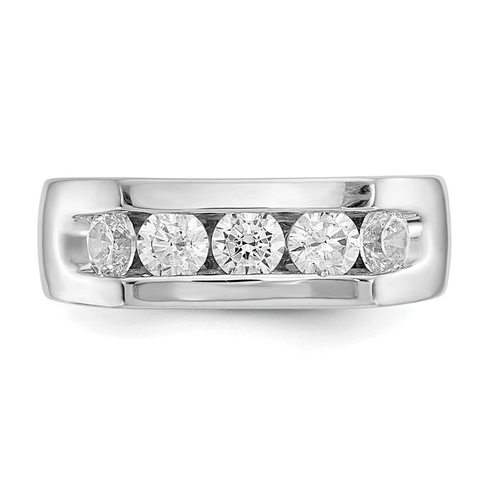 Buy 14K White Gold Open Channel Band for 5-Stone Setting - Stylish & Affordable!-5