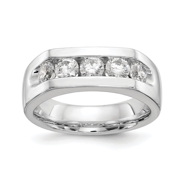 Buy 14K White Gold Open Channel Band for 5-Stone Setting - Stylish & Affordable!-1