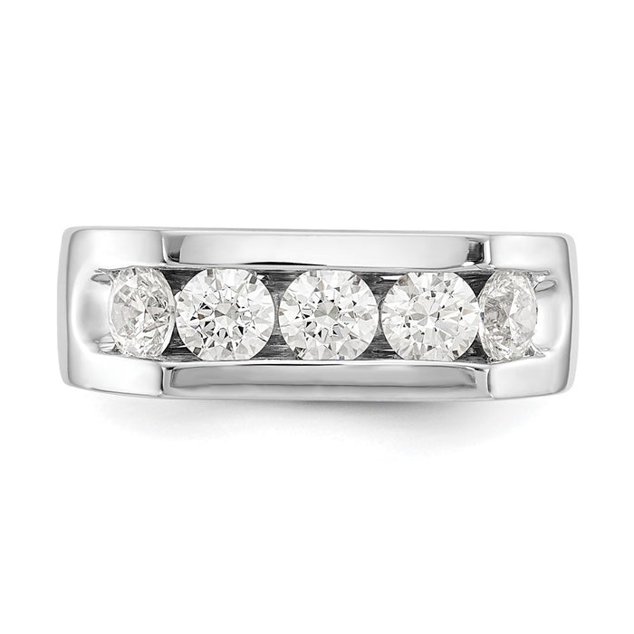 Buy Stylish 14K White Gold 5-Stone Band with 1.25 Carat Diamonds-4