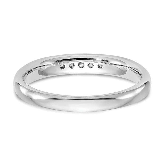 Buy Stylish 14K White Gold 5-Stone Diamond Band - 1/10 Carat Total Weight-5