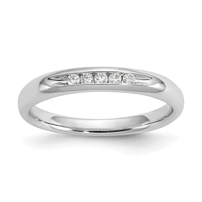Buy Stylish 14K White Gold 5-Stone Diamond Band - 1/10 Carat Total Weight-1