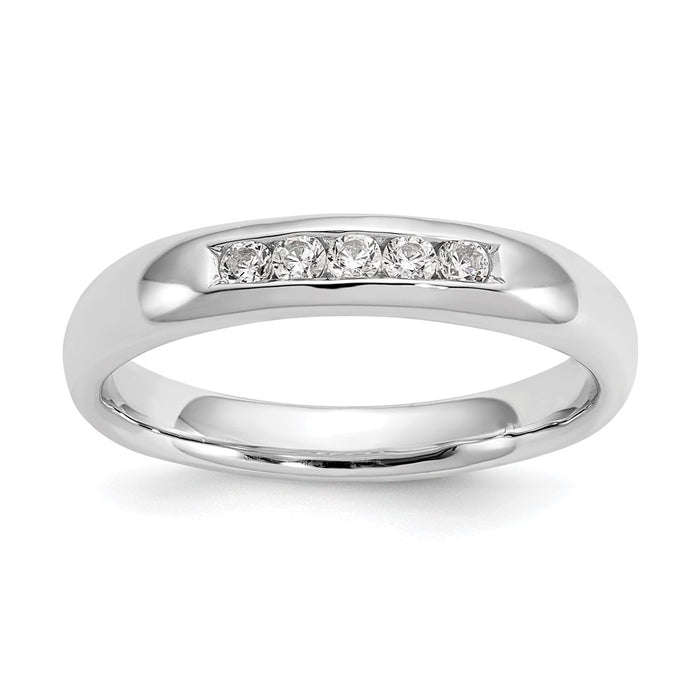 Buy Exclusive 14K White Gold Diamond Band - 1/6 Carat, Stylish 5-Stone Design-1