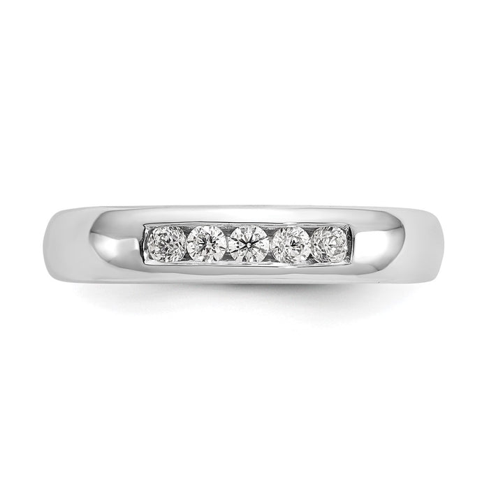 Exclusive 14K White Gold 5-Stone Diamond Band - 1/5 Carat, Stylish Value-4