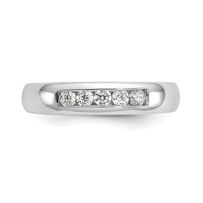 High-Quality 14K White Gold 5-Stone Channel Band Mounting for 5 Stones - Stylish!-4