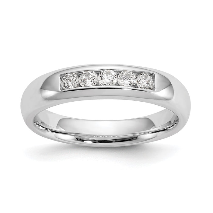 Exclusive 14K White Gold 5-Stone Band with 1/4 Carat Diamonds - Stylish Price-1