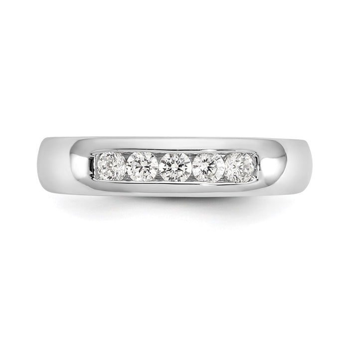 Buy Stylish 14K White Gold 5-Stone Band for 5 x 2.5mm Round Stones-4