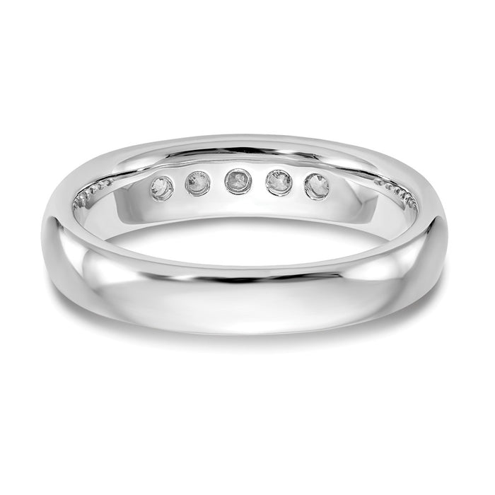 Buy Stylish 14K White Gold 5-Stone Band for 5 x 2.5mm Round Stones-5