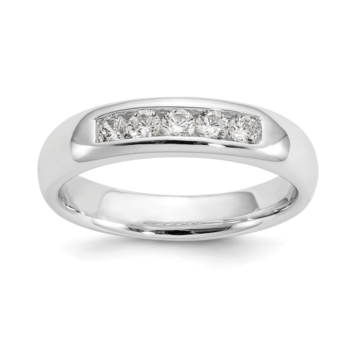Buy Stylish 14K White Gold 5-Stone Band for 5 x 2.5mm Round Stones-1