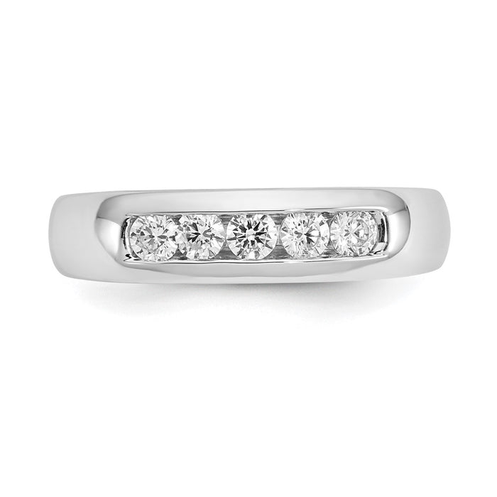 High-Quality 14K White Gold 5-Stone Diamond Band - 3/8 Carat, Stylish Value-4