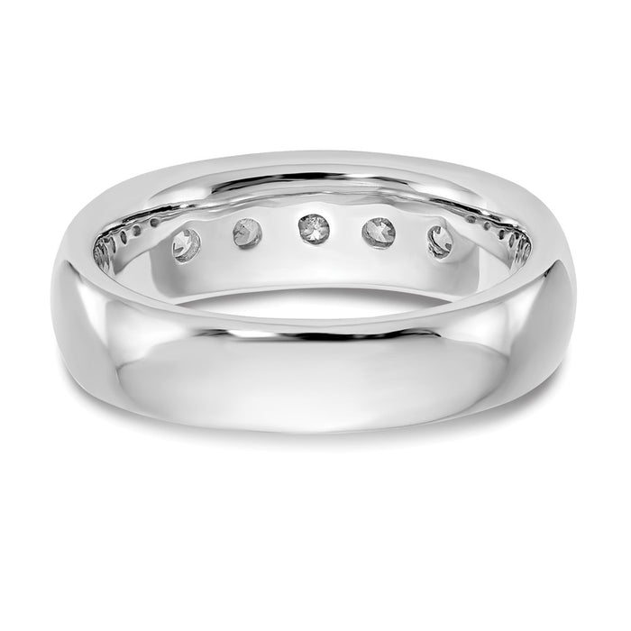 Buy 14K White Gold 5-Stone Diamond Band - 5/8 Carat, Stylish Luxury Ring-5