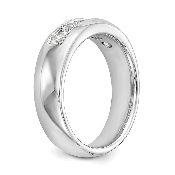 High-Quality 14K White Gold 5-Stone Round Diamond Band - 3/4 Carat Luxury Value-6