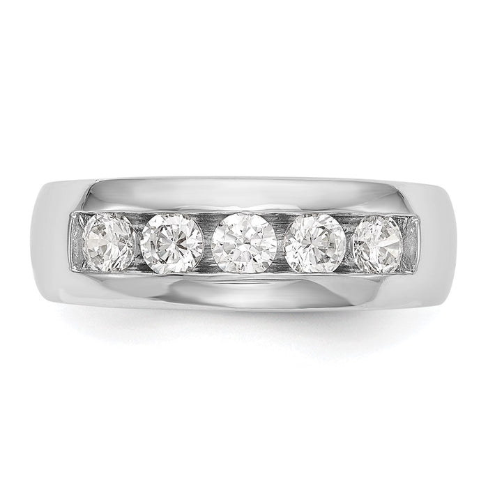 Buy Exclusive 14K White Gold 5-Stone Band for 3.7mm Round Stones-4