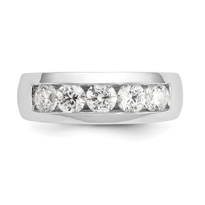 Buy 14K White Gold 5-Stone Diamond Band - 1.2 Carats, Stylish Luxury Jewelry-4