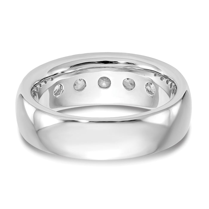 Buy 14K White Gold 5-Stone Diamond Band - 1.2 Carats, Stylish Luxury Jewelry-5