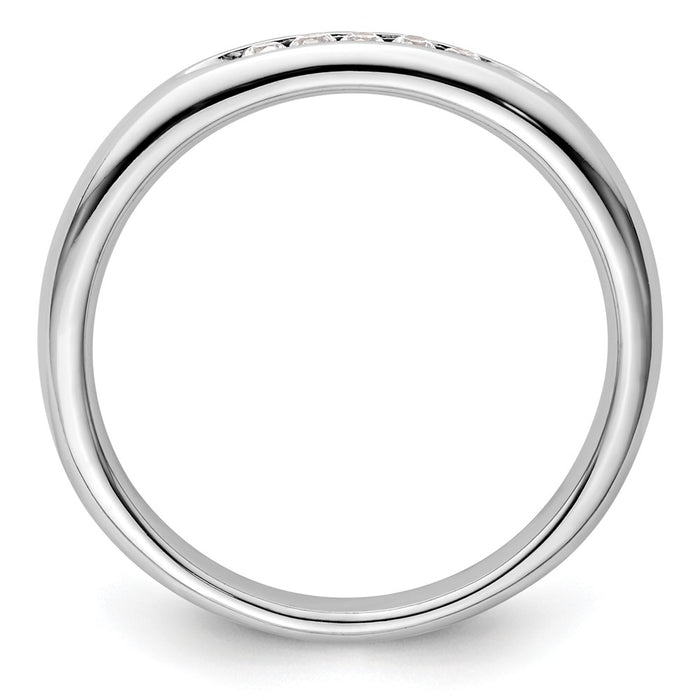 Exclusive 14K White Gold Open Channel Band for 5-Stone Setting - Stylish Design-2