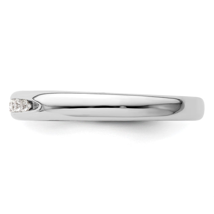 Buy Stylish 14K White Gold 5-Stone Diamond Band - 1/10 Carat Total Weight-3