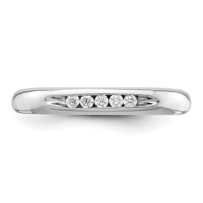 Buy Stylish 14K White Gold 5-Stone Diamond Band - 1/10 Carat Total Weight-4