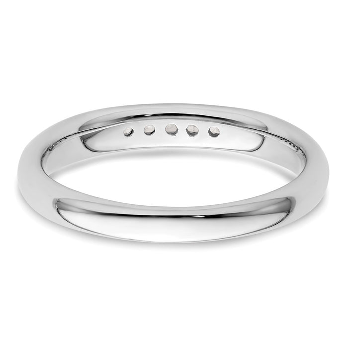 Exclusive 14K White Gold Open Channel Band for 5-Stone Setting - Stylish Design-5