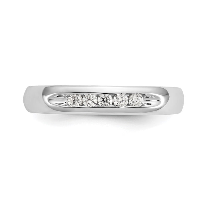 Buy 14K White Gold Open Channel Band for 5-Stone Setting - Stylish & Affordable-5