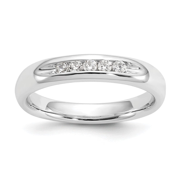 Buy 14K White Gold Open Channel Band for 5-Stone Setting - Stylish & Affordable-1