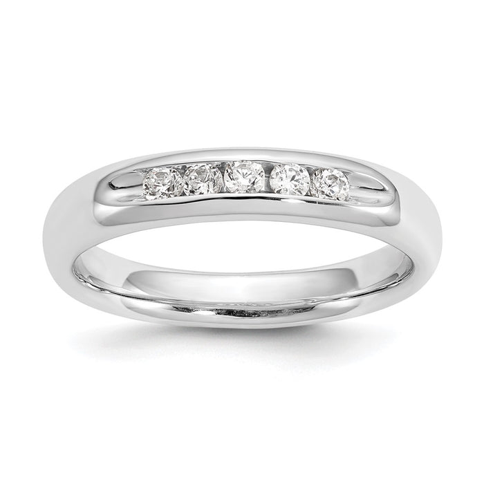 Buy 14K White Gold Stylish 5-Stone Channel Band Mounting for 2.1mm Stones-1