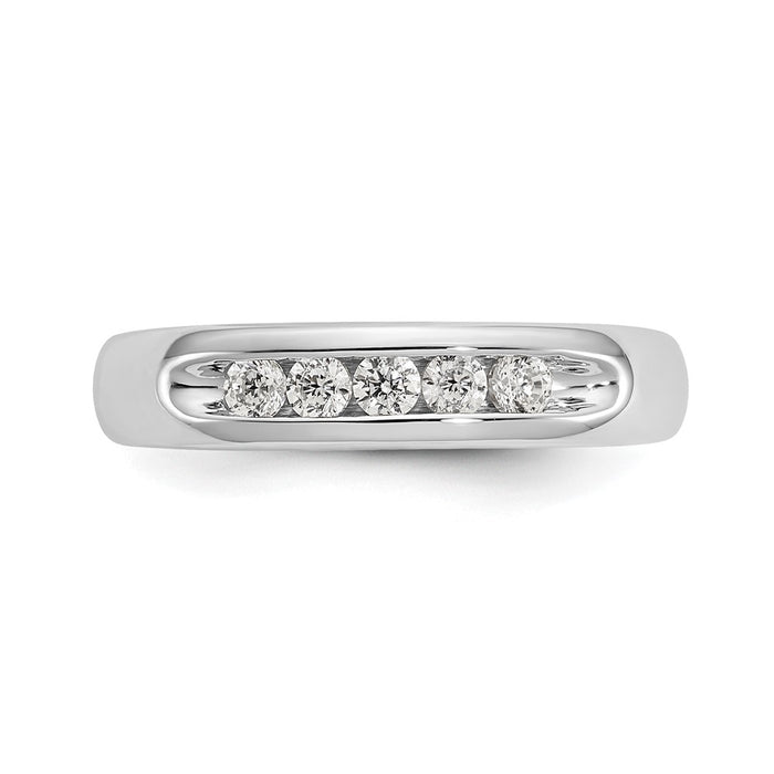 Buy Stylish 14K White Gold 5-Stone Diamond Band - 1/4 Carat Total Weight-4
