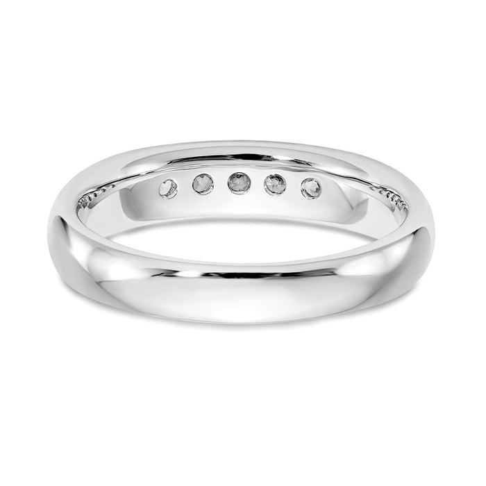 Buy Designer 14K White Gold Open Channel Band Mounting for 5-Stone Setting-6