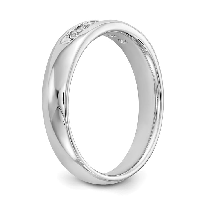 Buy Designer 14K White Gold Open Channel Band Mounting for 5-Stone Setting-7