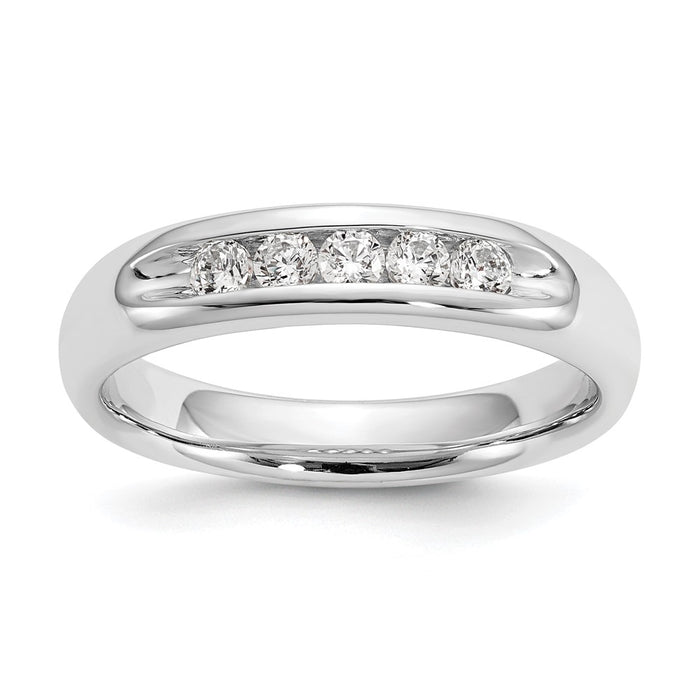 Buy Stylish 14K White Gold 5-Stone Diamond Band - 1/4 Carat Total Weight-1