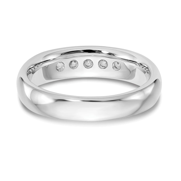 High-quality 14K White Gold 5-Stone Diamond Band - Stylish 1/3 Carat Value-5