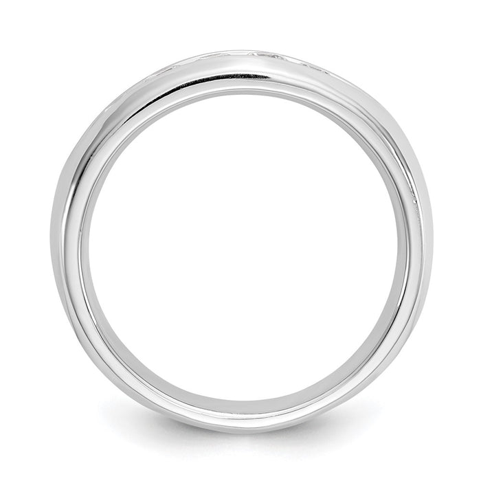 High-quality 14K White Gold 5-Stone Diamond Band - 3/8 Carat, Stylish Value-2
