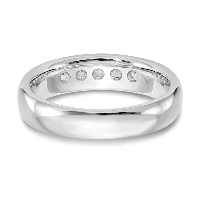 High-quality 14K White Gold 5-Stone Diamond Band - 3/8 Carat, Stylish Value-5