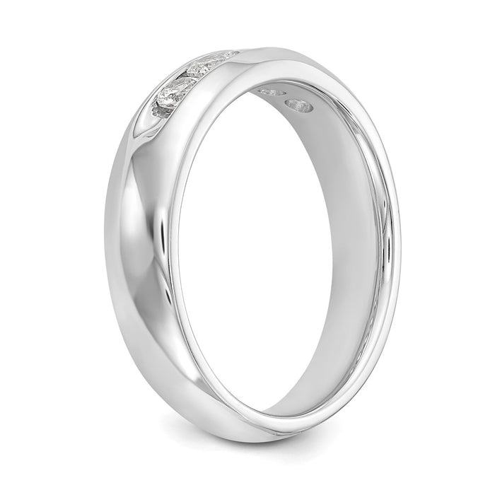 High-quality 14K White Gold 5-Stone Diamond Band - 3/8 Carat, Stylish Value-6
