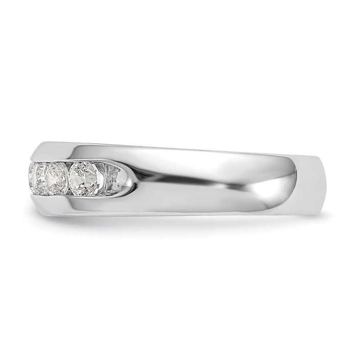High-Quality 14K White Gold 5-Stone Diamond Band - 1/2 Carat, Stylish Value!-3