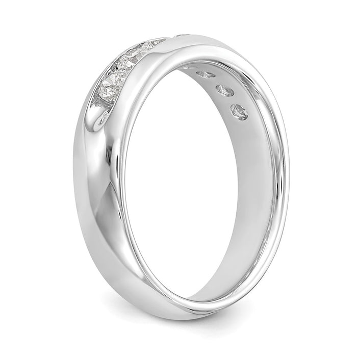 Exclusive 14K White Gold Open Channel Band Mounting for 5-Stone Setting-7