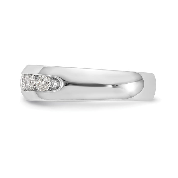 Buy Stylish 14K White Gold 5-Stone Diamond Band - 5/8 Carat Value Deal-3