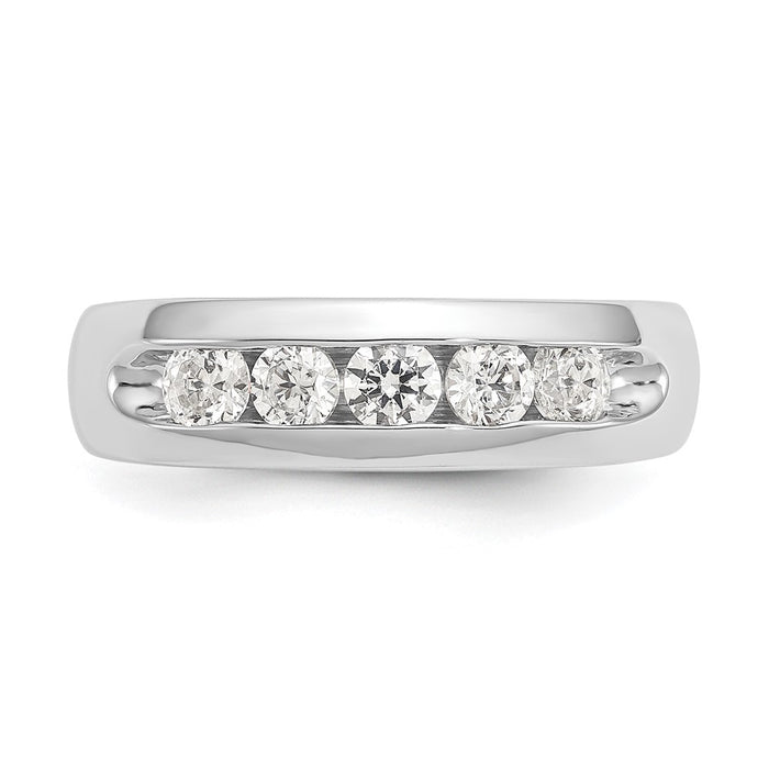 Exclusive 14K White Gold Open Channel Band for 5-Stone Setting - Stylish Design-5