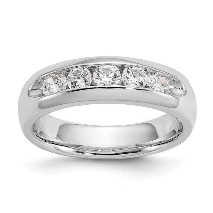 Exclusive 14K White Gold Open Channel Band for 5-Stone Setting - Stylish Design-1
